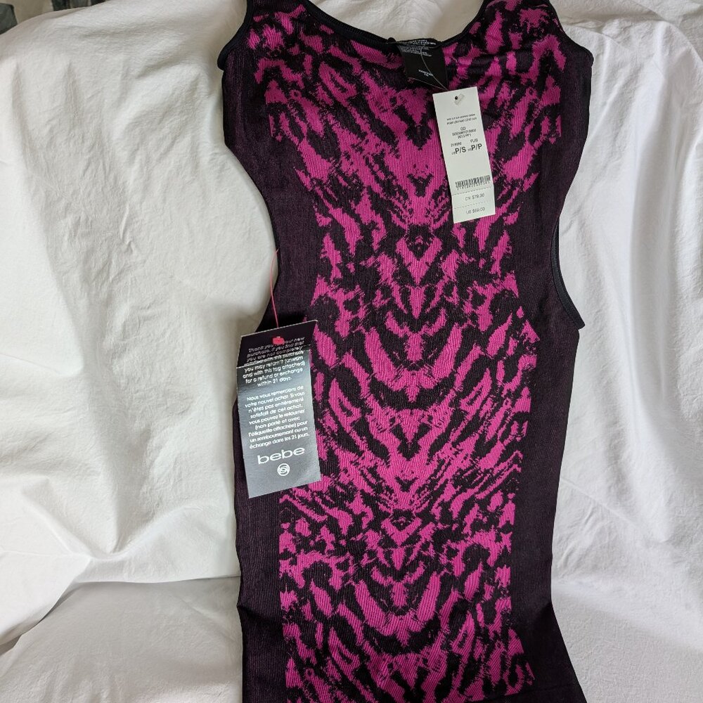 BEBE bodycon dress MADE IN USA! Fuschia and Black